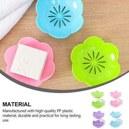 Double Layer Flower Self Draining Soap Dish Holder