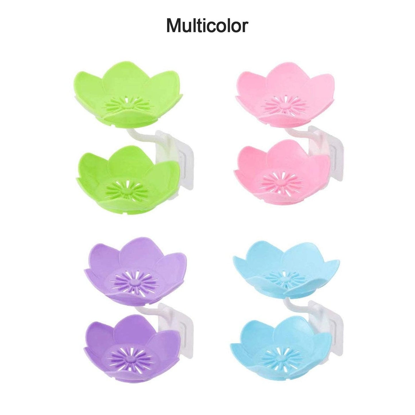 Double Layer Flower Self Draining Soap Dish Holder